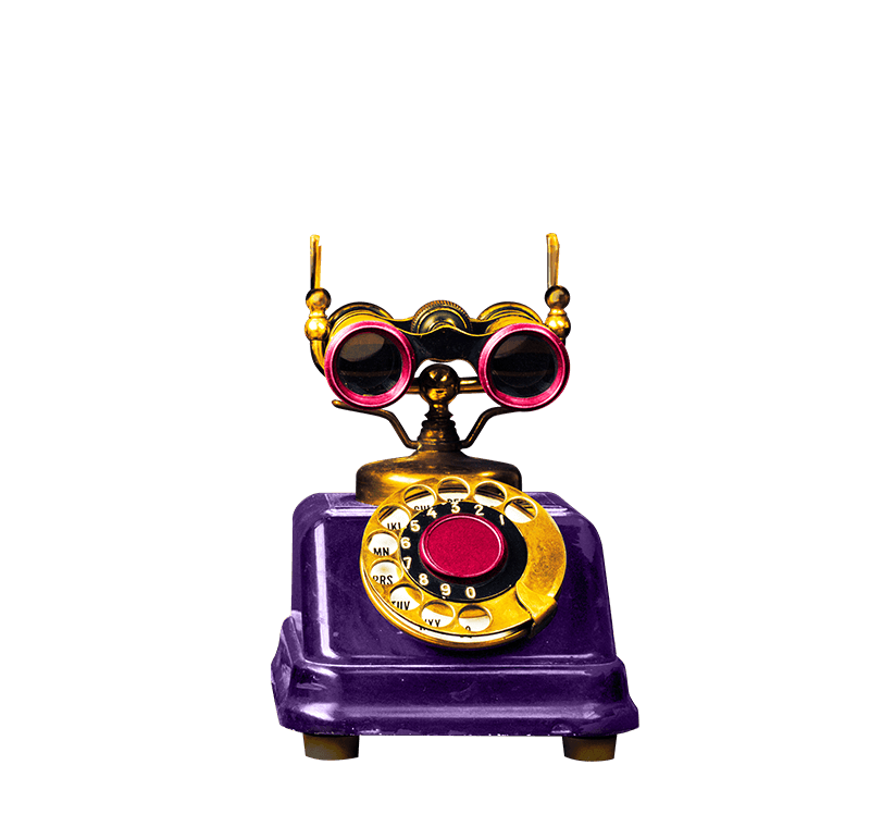 Un ancien téléphone aux couleurs d'Ikonoka semble sonner